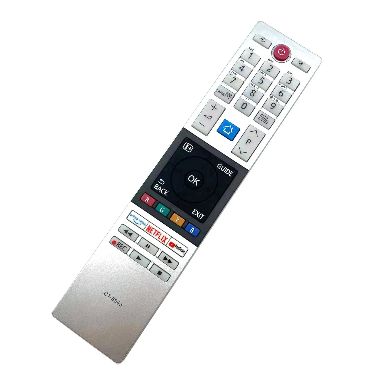 Toshiba CT-8543 Replacement Remote Control for 32W, 32L, 40L, 43V and 49 Series Smart Televisions