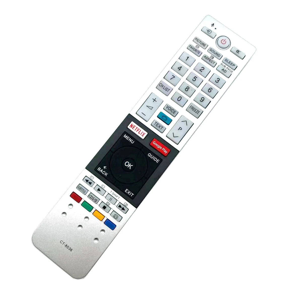 Toshiba CT-8536 Replacement Remote Control for Smart LED Televisions with Netflix and Google Play Keys