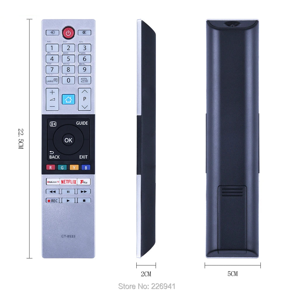 Replacement Remote Control CT-8533 for Toshiba LED HDTVs CT-8543 CT-8528 75U68 65U68 55U78 and Compatible Models