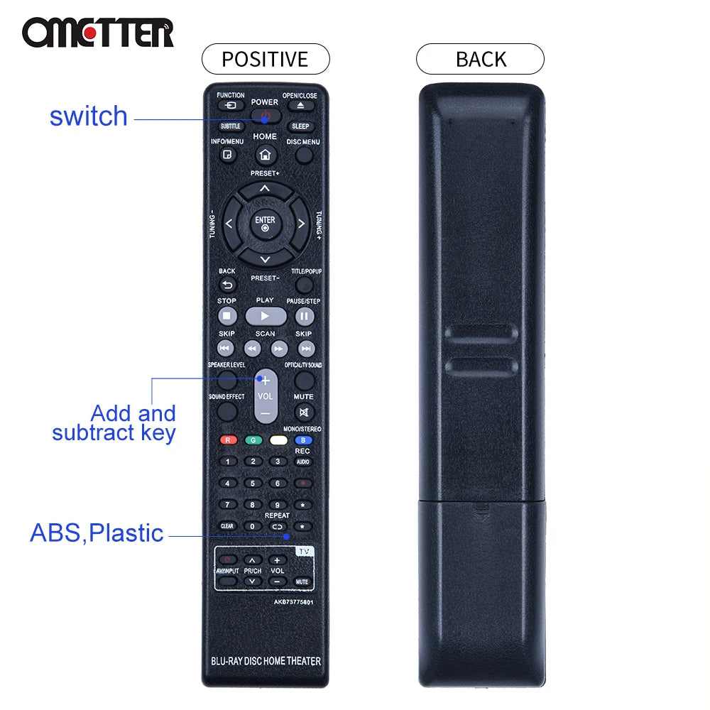 AKB73775801 Remote Control for Blu-ray Home Theater BH5140 BH5140S BDH9000