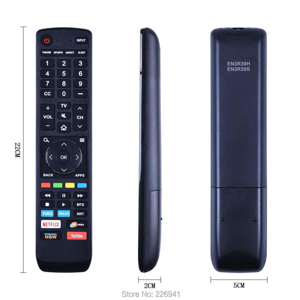 Hisense EN3R39H Replacement Remote Control for LED and LCD Television Models