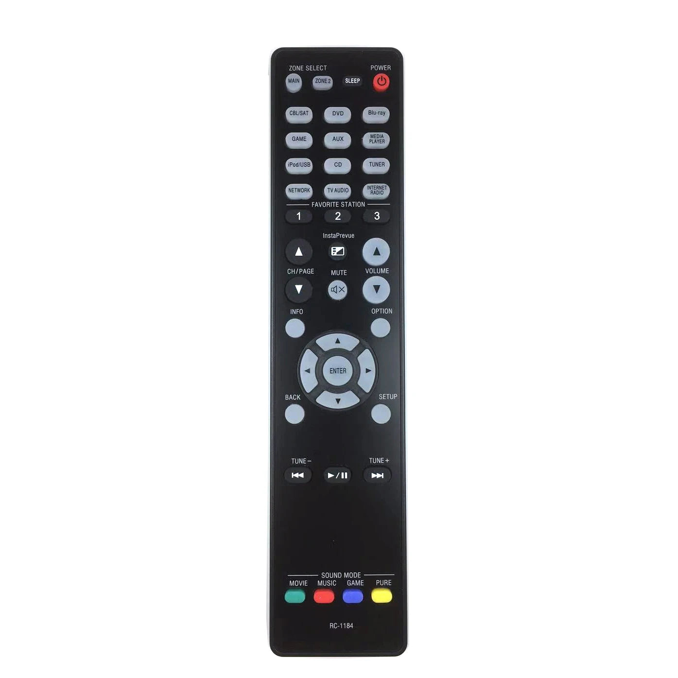 Denon RC-1183 / RC-1184 Replacement Remote Control for AVR Series AV Receivers