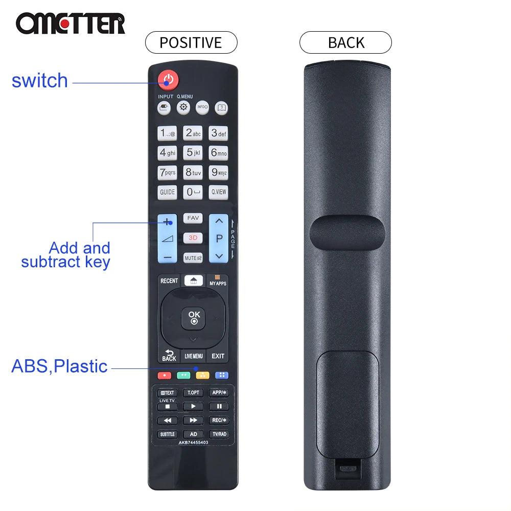 OMETTER Remote Control for LG Smart TVs 42LM670S, 42LV5500, 47LM6700, 55LM6700 Replacement IR Remote