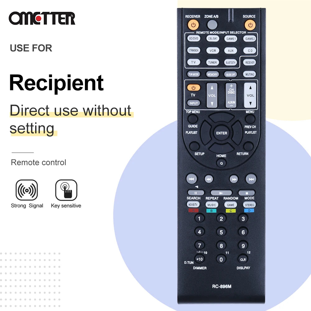 RC-896M RC-865M Remote Control Replacement for ONKYO AV Receivers