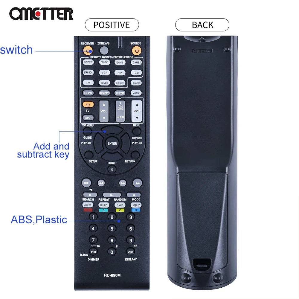 RC-896M RC-865M Remote Control Replacement for ONKYO AV Receivers