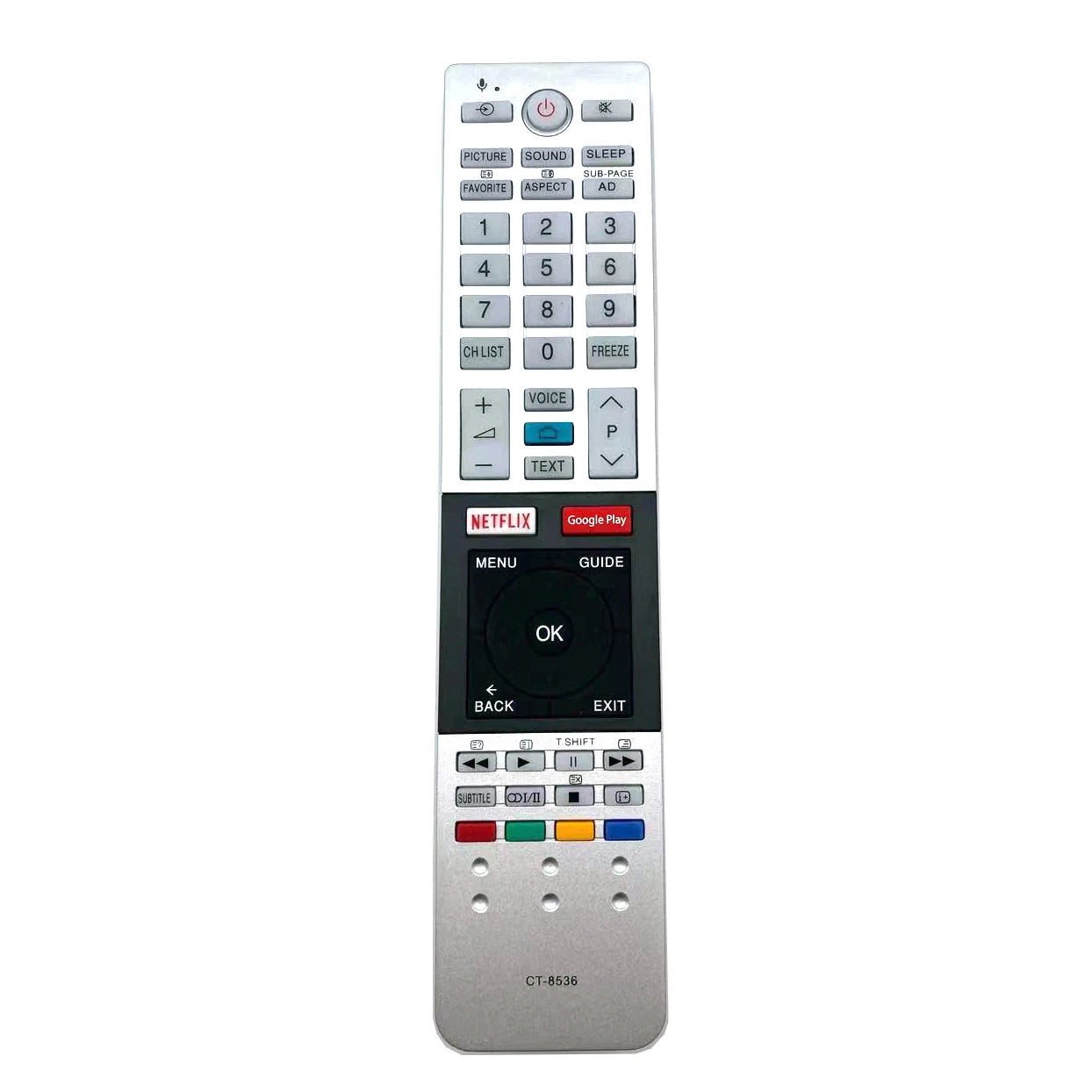 Toshiba CT-8536 Replacement Remote Control for Smart LED Televisions with Netflix and Google Play Keys