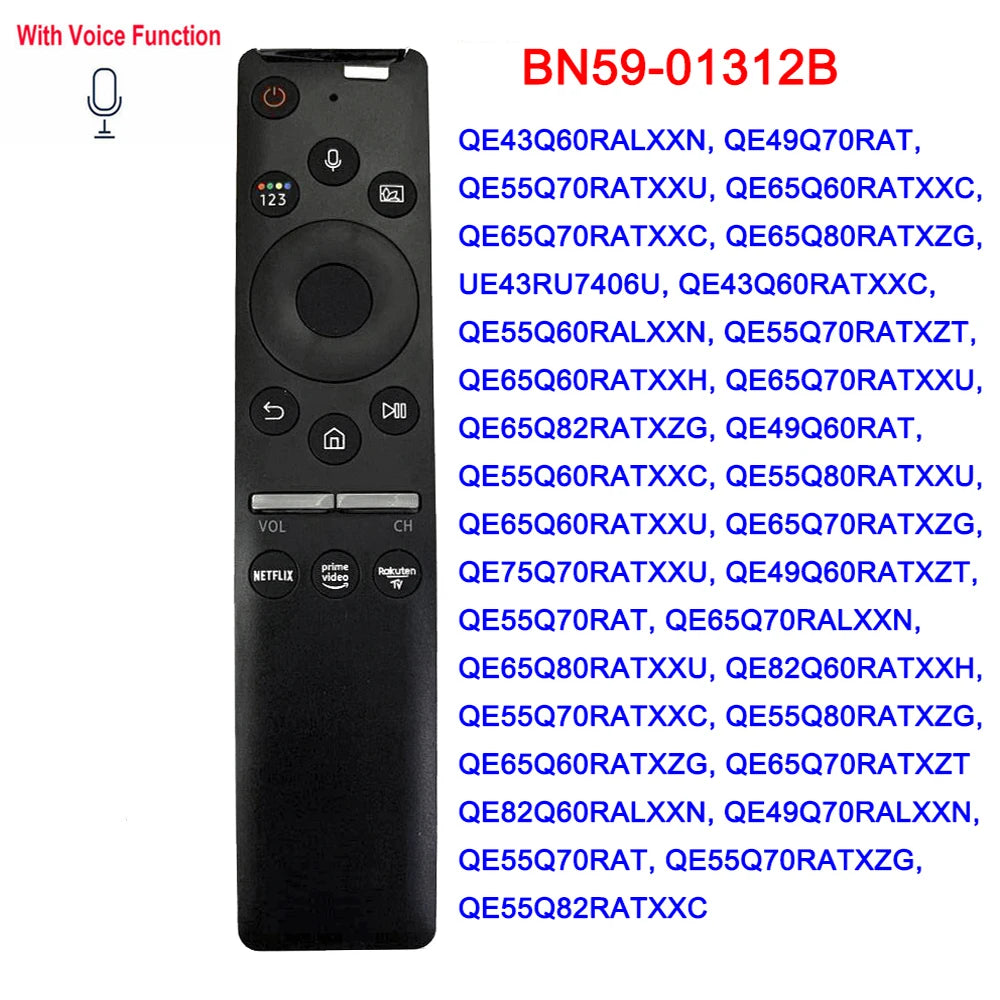 BN59-01265A Remote Control for Samsung Smart TV - Compatible with QN Series, UN Series & More