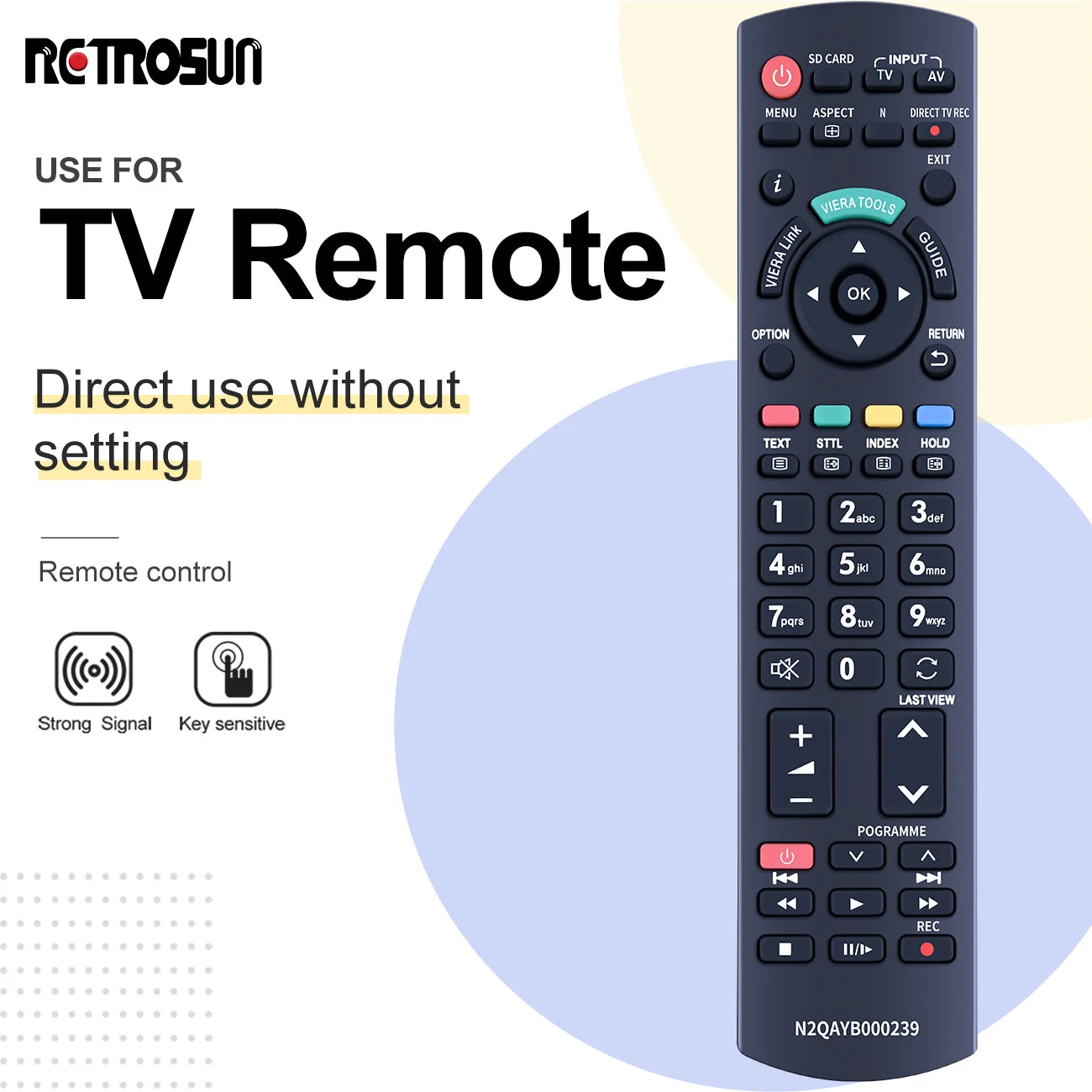 Replacement Remote Control N2QAYB000239 for Panasonic Smart TVs