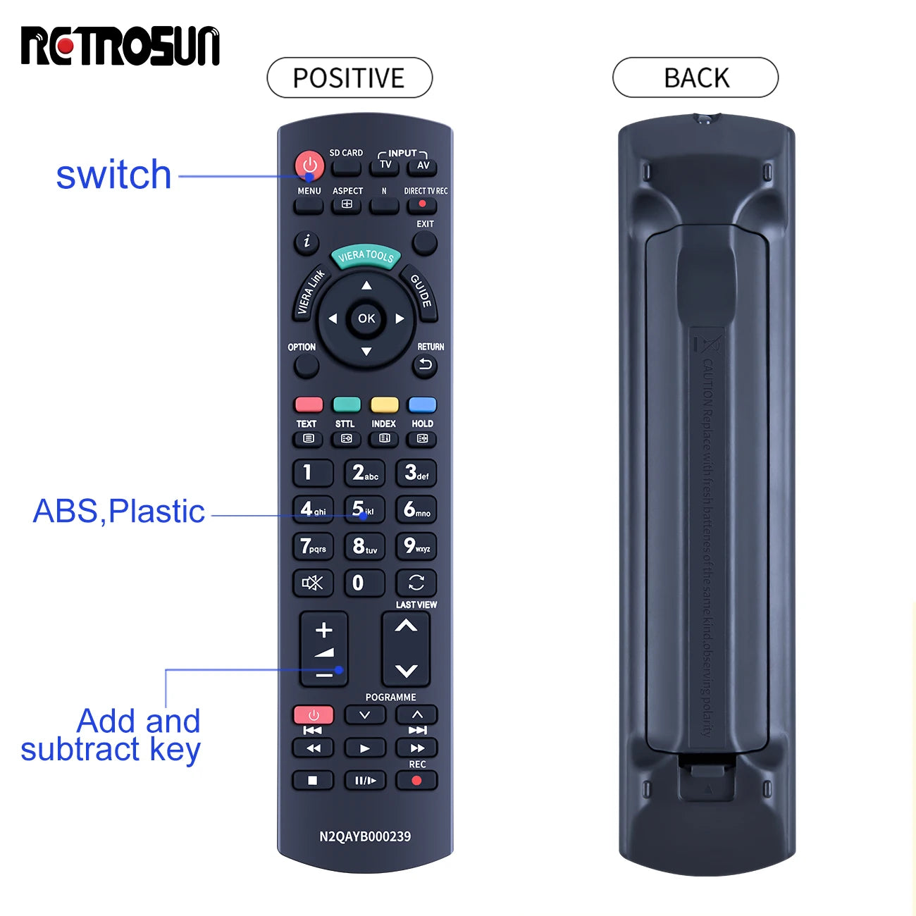 Replacement Remote Control N2QAYB000239 for Panasonic Smart TVs