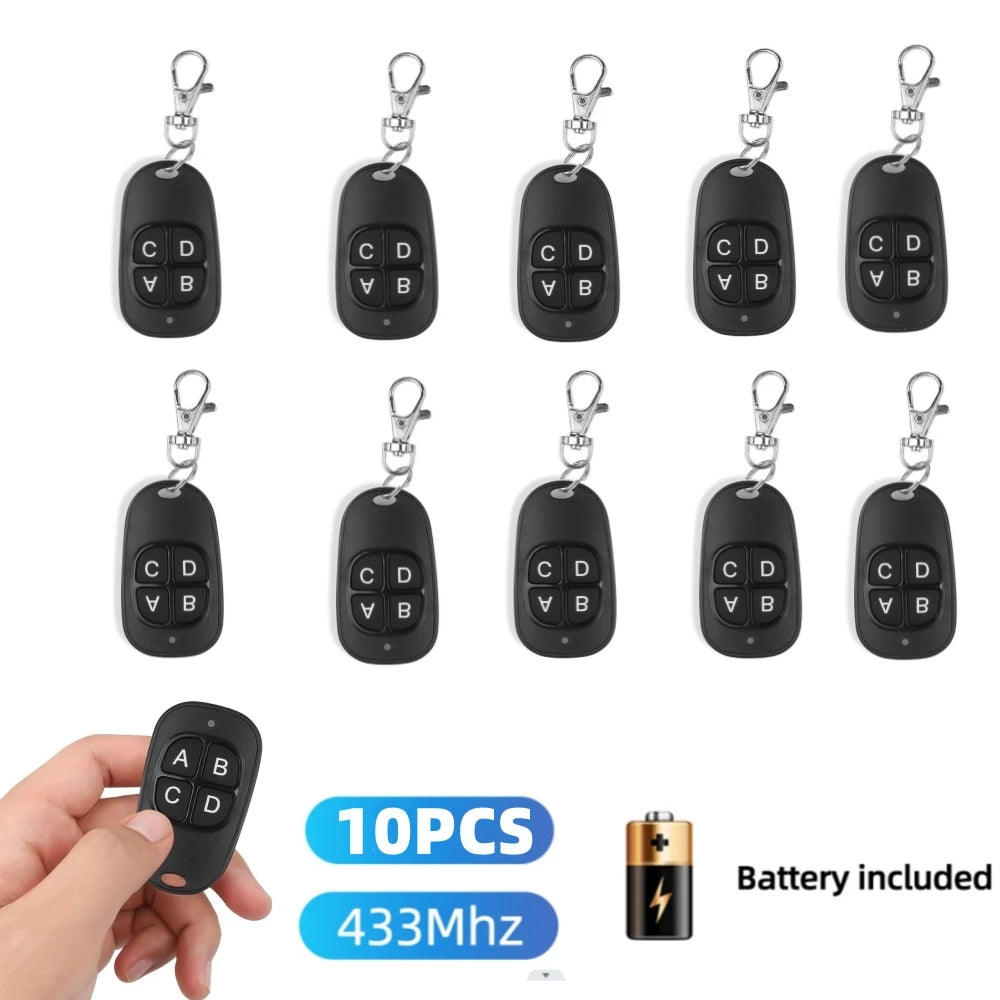 433MHz RF Remote Control Duplicator – 4CH Cloning Key Fob for Garage Doors & Gates