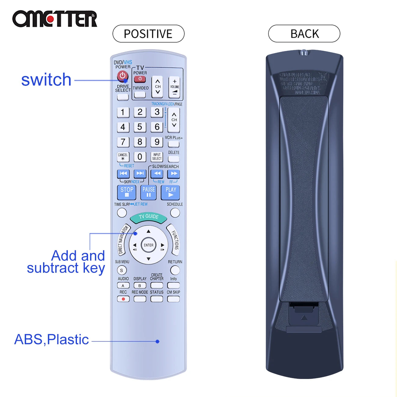Replacement Remote Control EUR7659Y90 for Panasonic DVD Recorder EH75 EH50 E85 Series