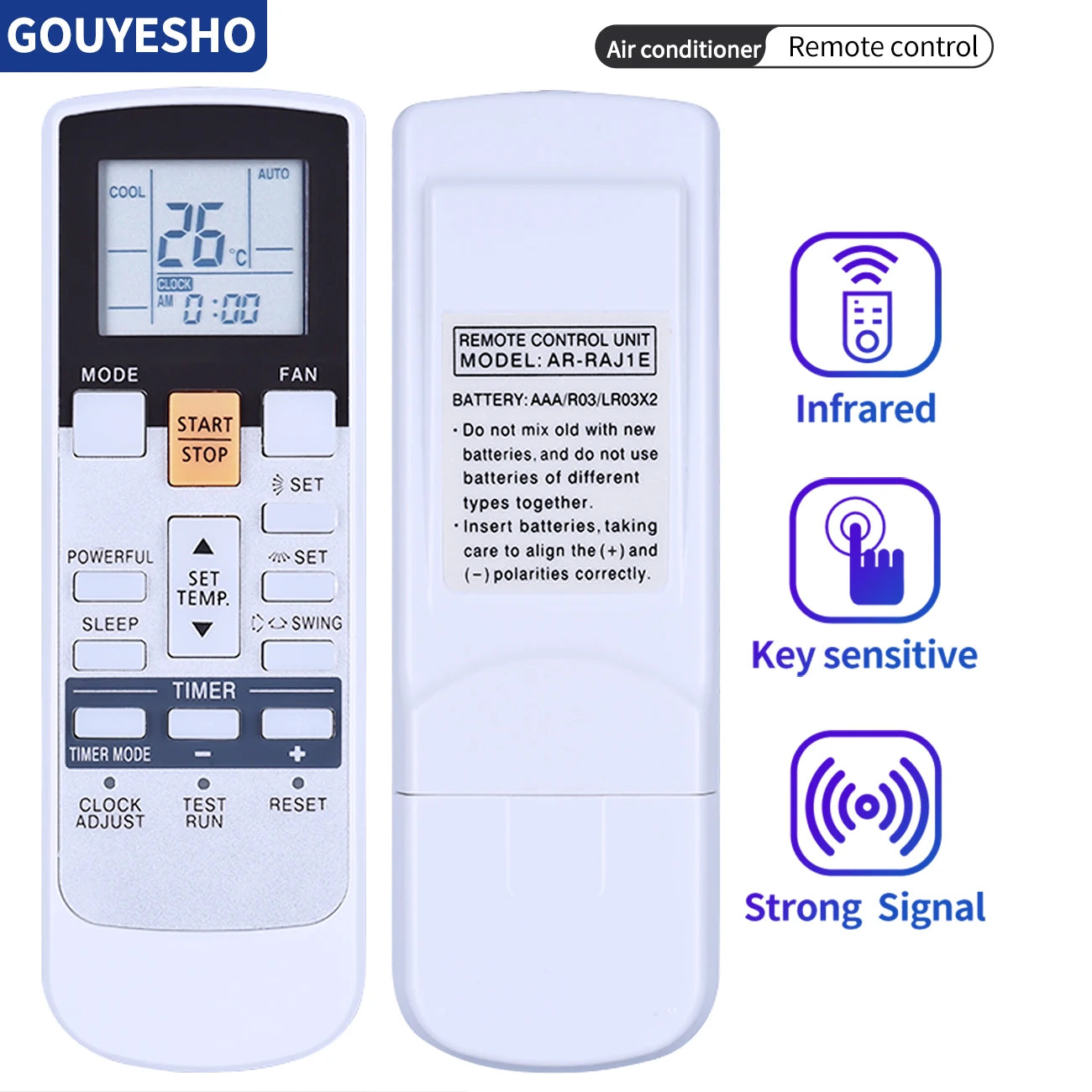 AR-RAJ1E RA-RAE1E Remote Control for FUJITSU Air Conditioner – GOUYESHO