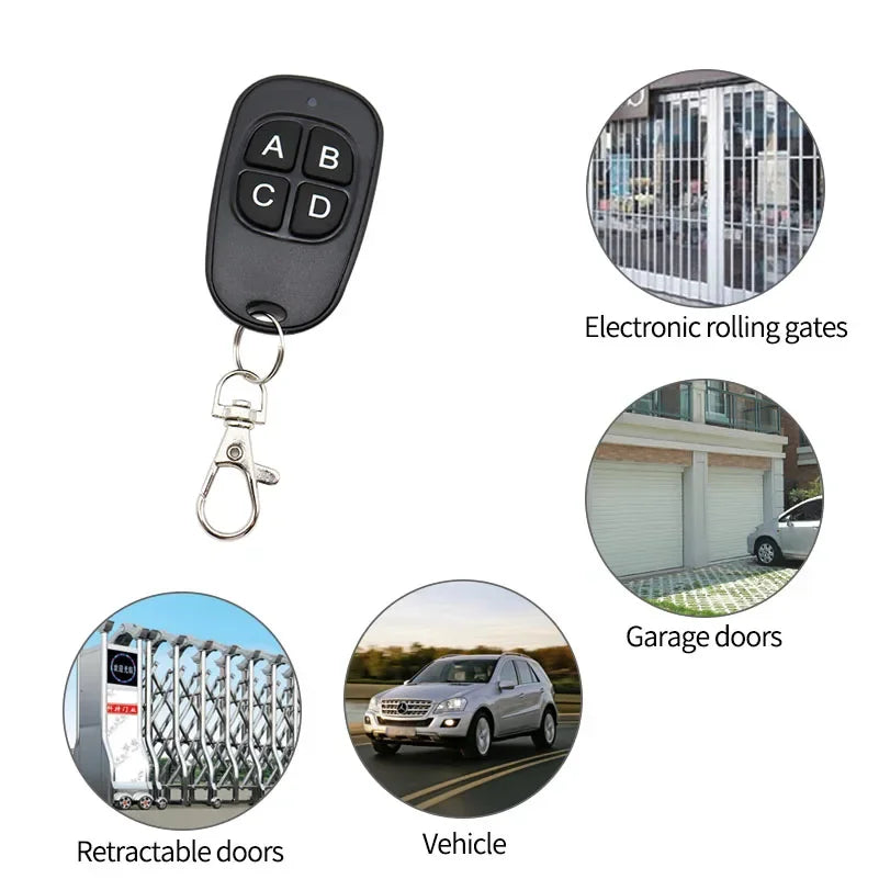 Universal 433MHz RF 4-Key Remote Control Duplicator for Garage Gate & Electric Door Systems