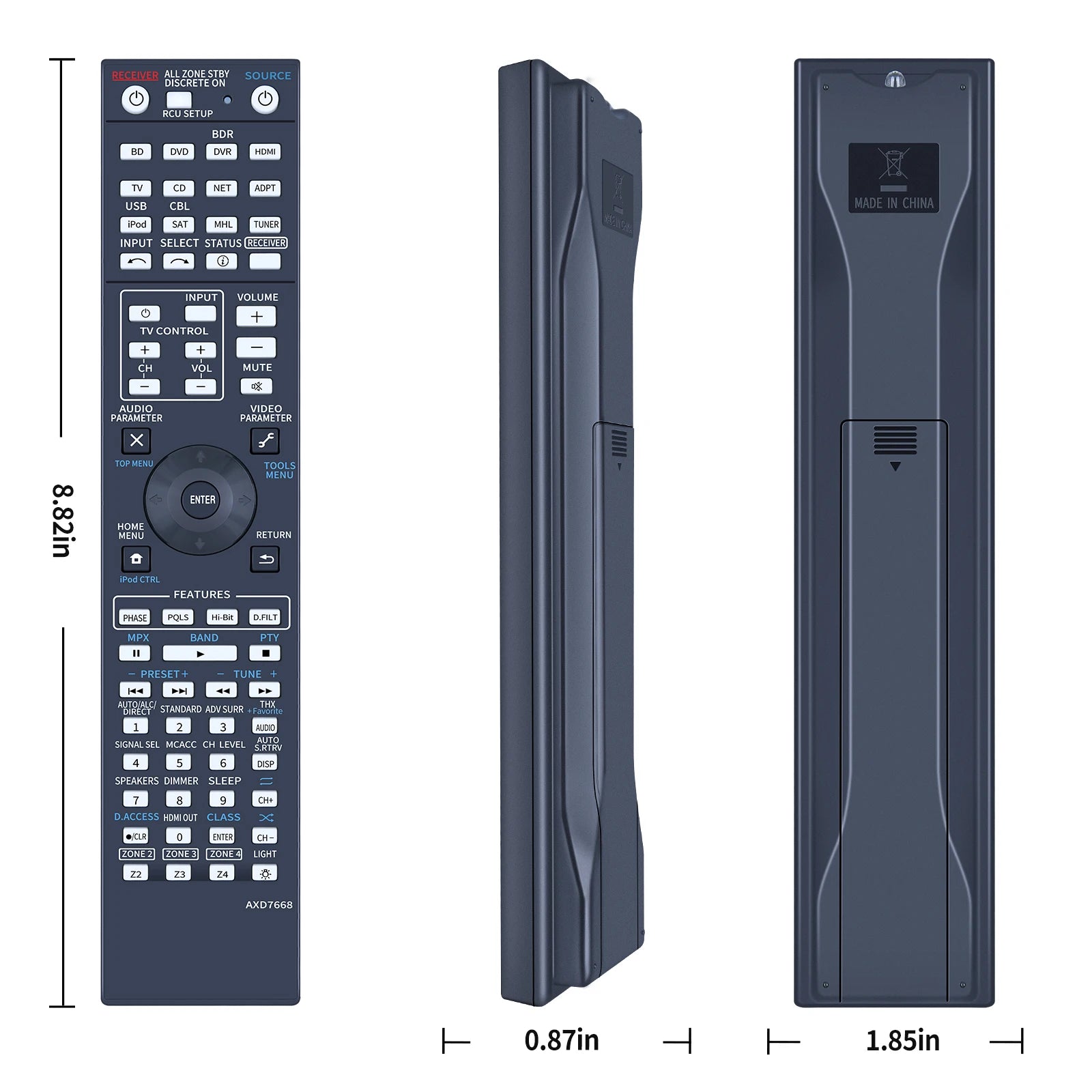 AXD7668 Remote Control for Pioneer SC-65 SC-67 SC-68 SC-1522 AV Receivers