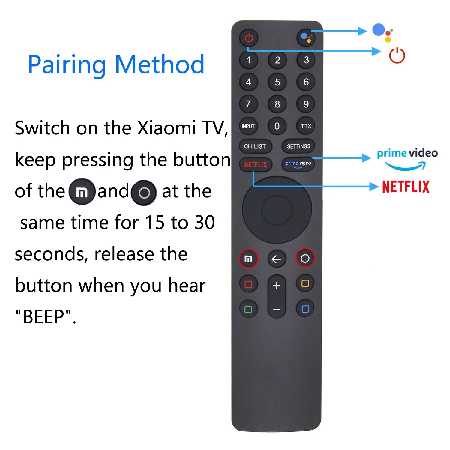 Bluetooth Voice Remote Control Replacement for Smart TVs with Google Voice Assistant XMRM-010 Compatible