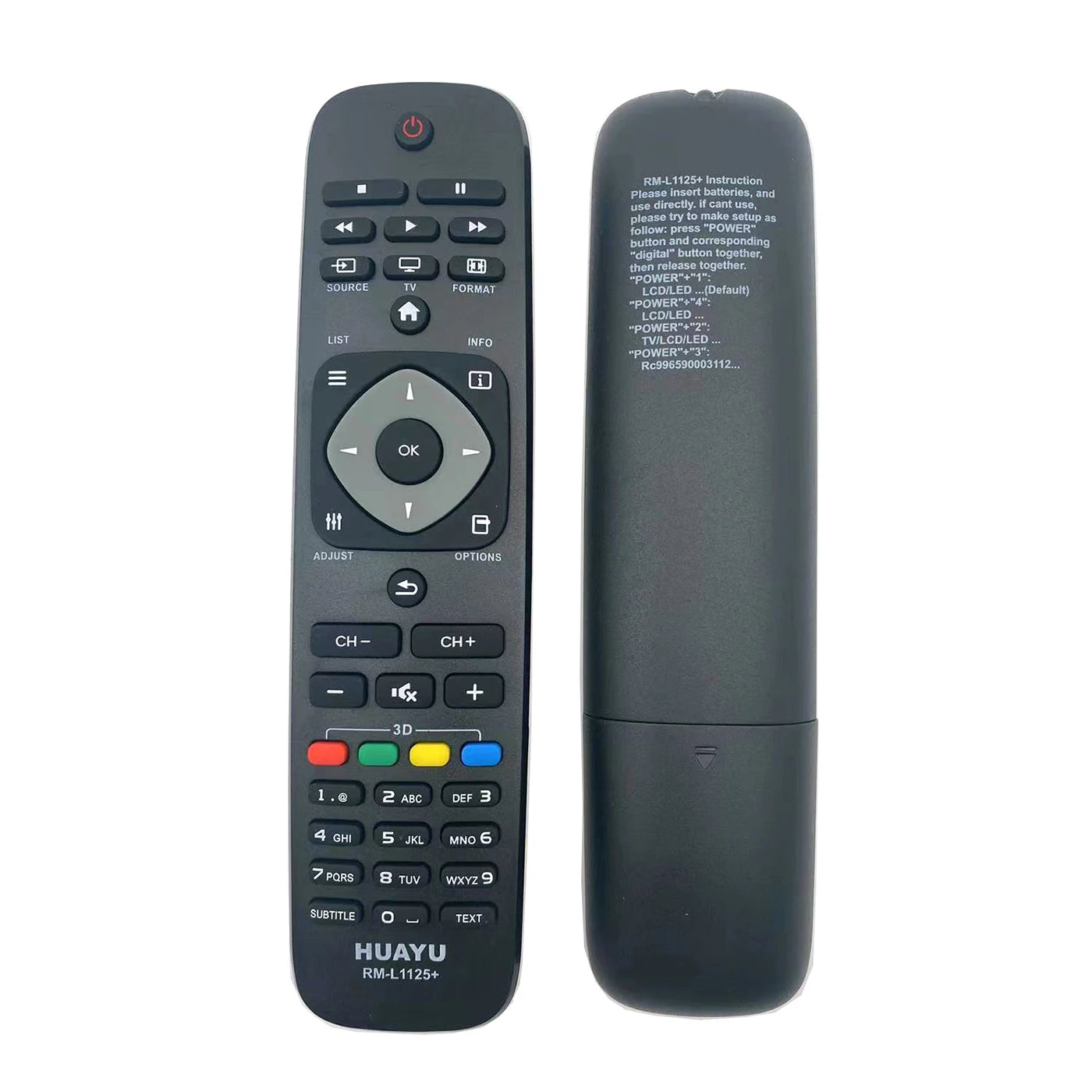 Philips RM-L1125 Replacement Remote Control for LED and Smart Televisions