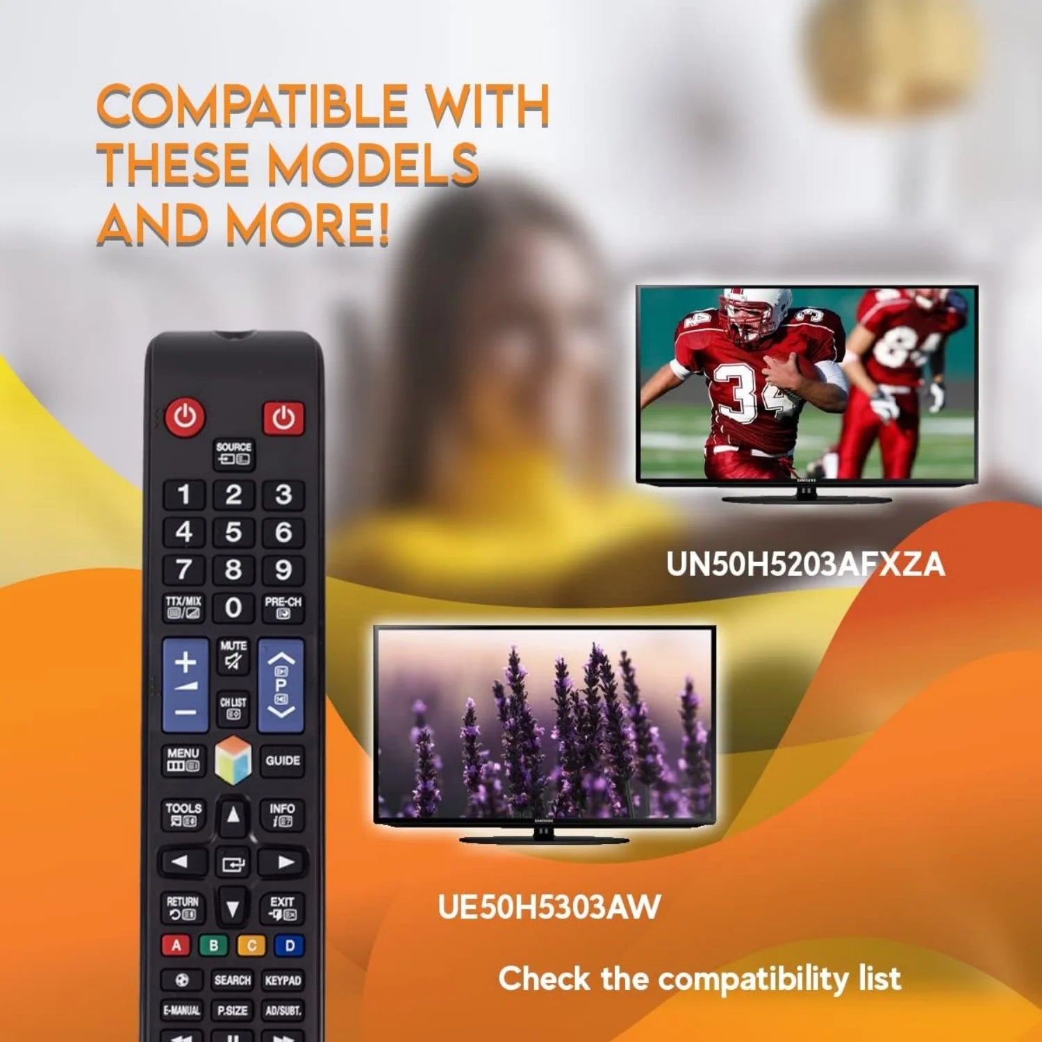 Replacement Remote Control for SAMSUNG TV – Compatible with BN59-01178B & H-Series LED Models