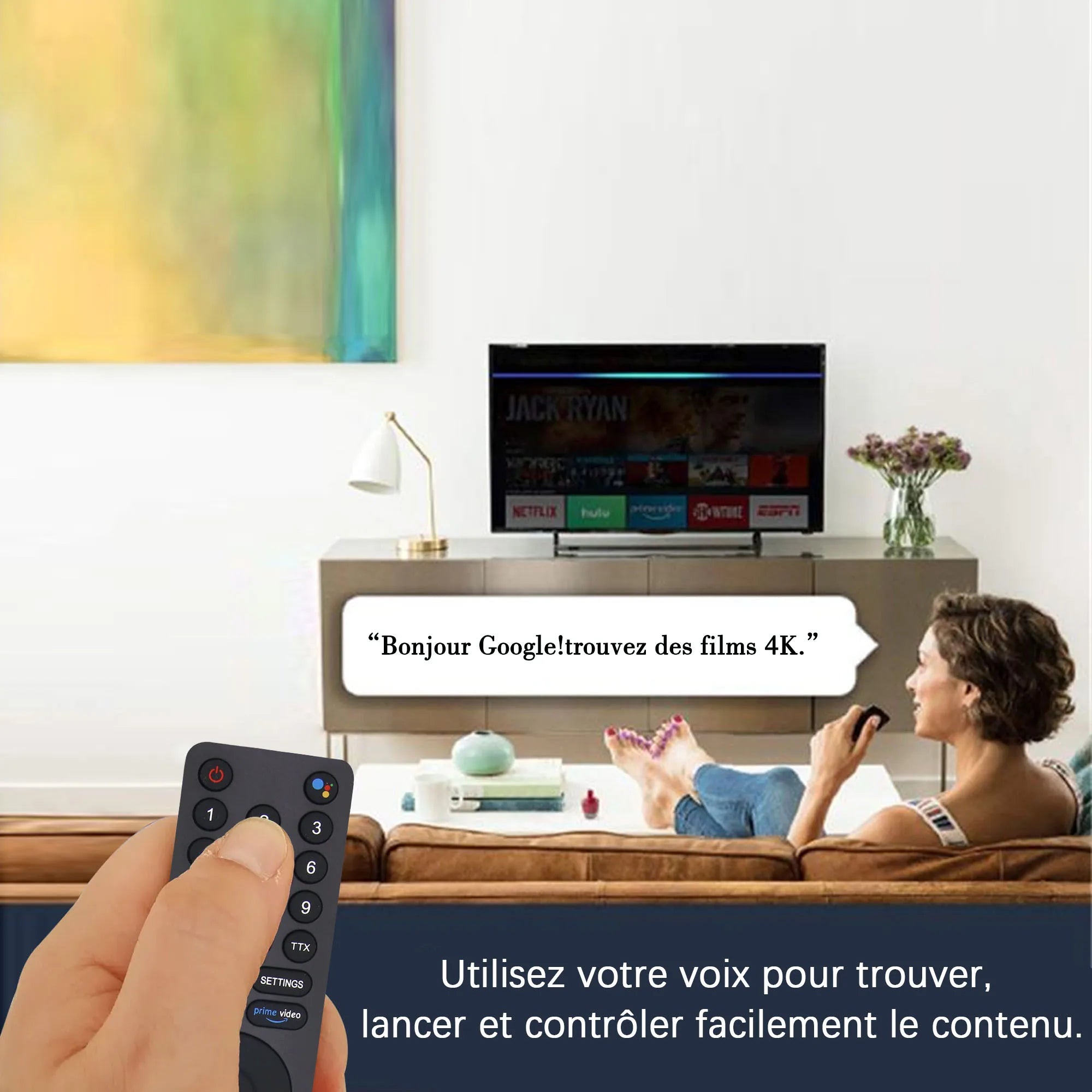 Bluetooth Voice Remote Control Replacement for Smart TVs with Google Voice Assistant XMRM-010 Compatible