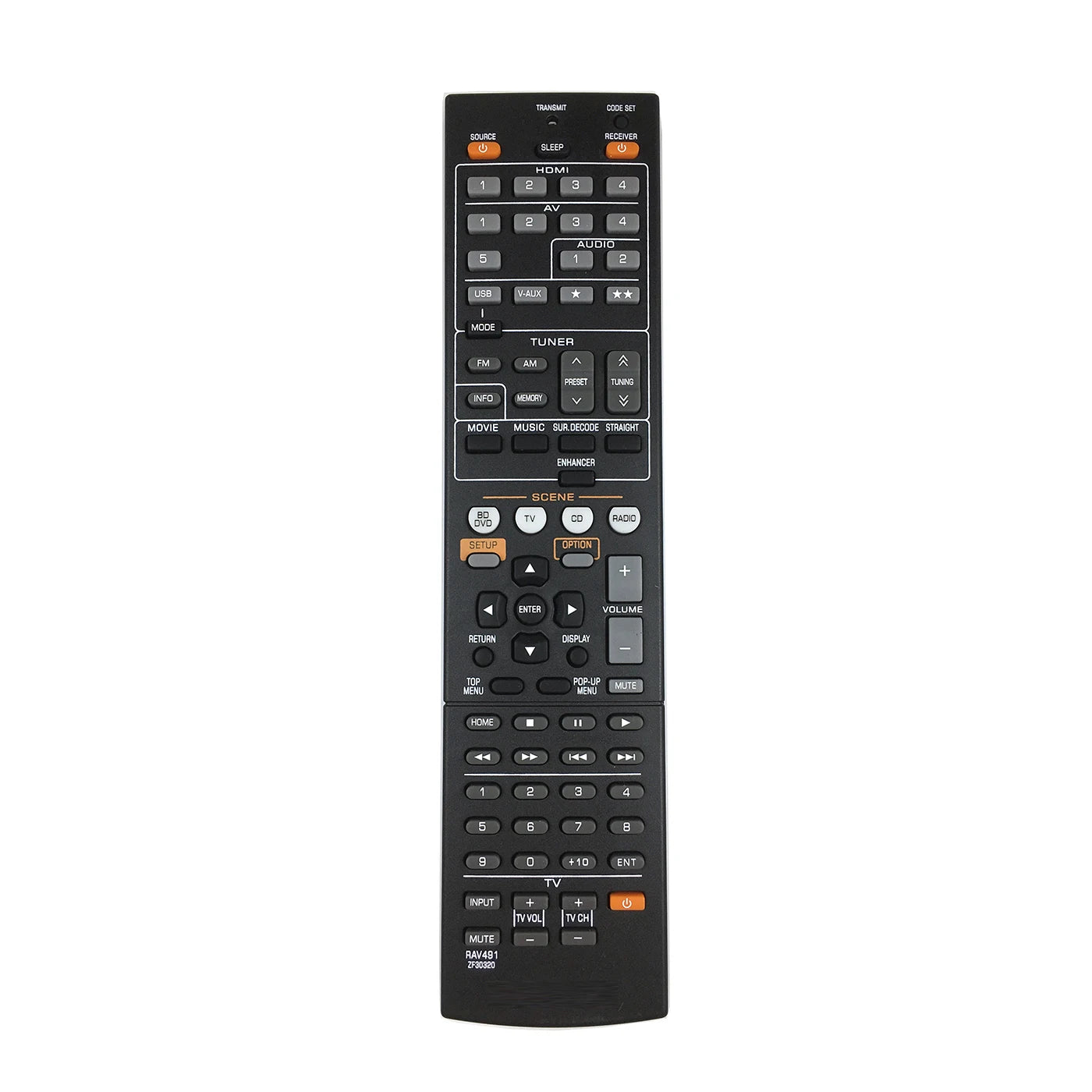 Yamaha RAV491 ZF30320 Replacement Remote Control for RX-V and YHT Series AV Receivers