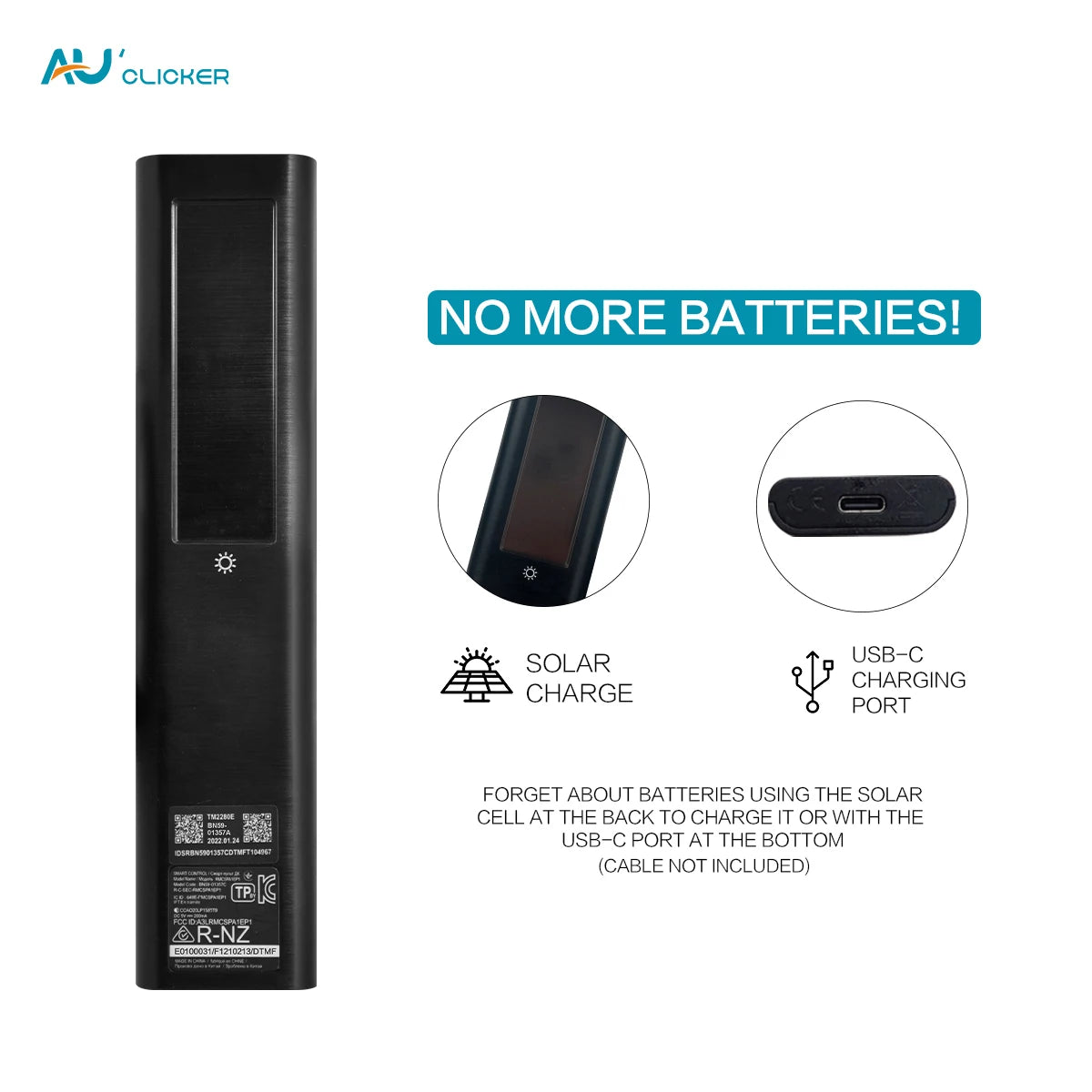 BN59-01357A Solar Voice Remote Control Replacement for Samsung Smart Frame QLED 4K 8K Smart TV