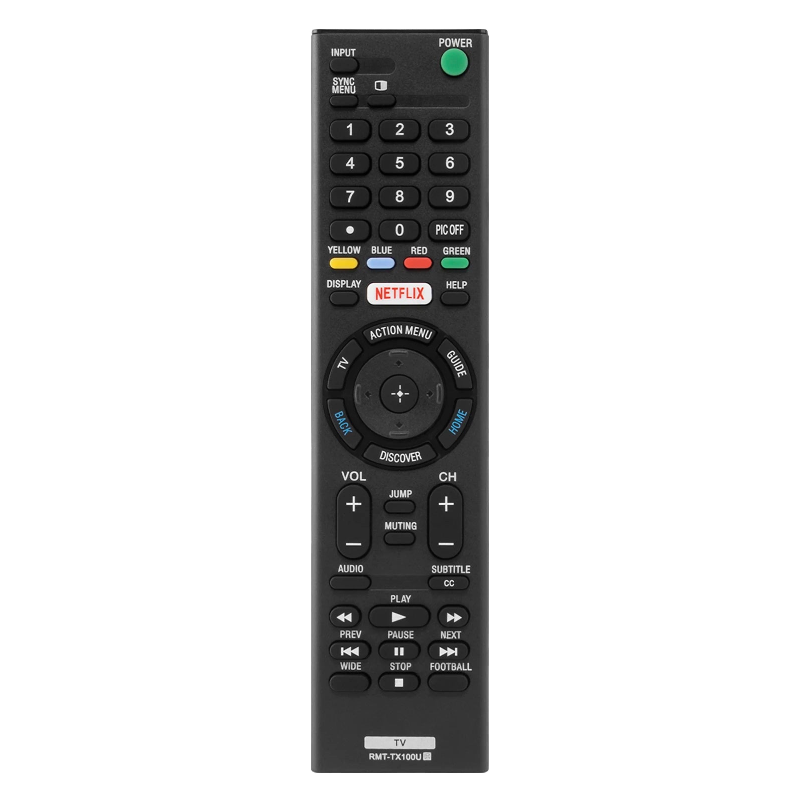 Remote Control Replacement for SONY LED HD TV Models (RMT-TX100U)