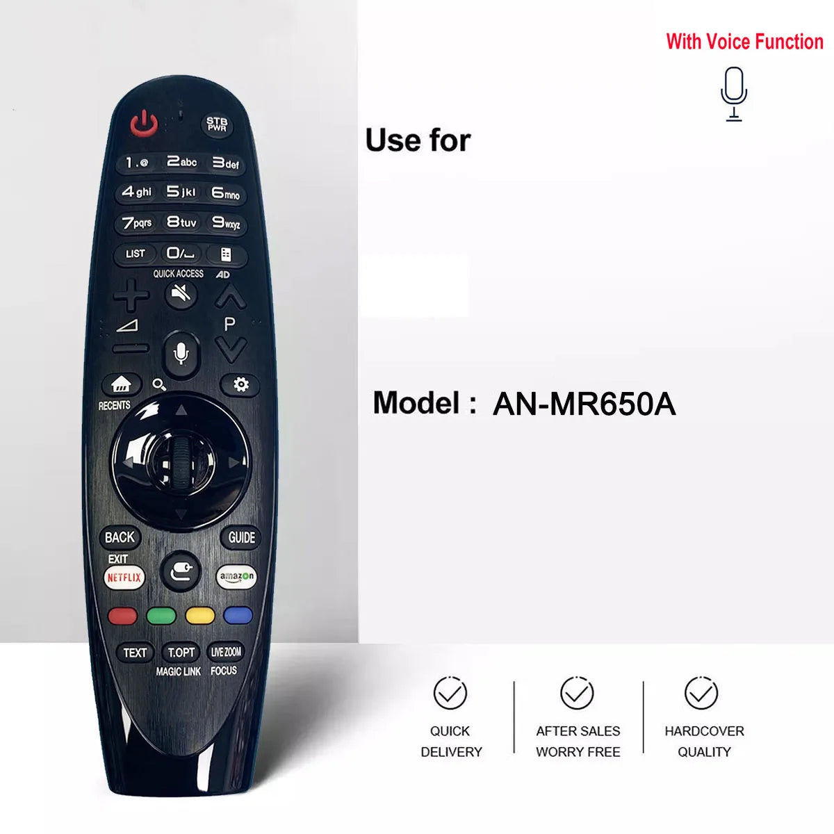 G.M KWANMAN AN-MR650A Magic Voice TV Remote Control with Voice & Flying Mouse Function