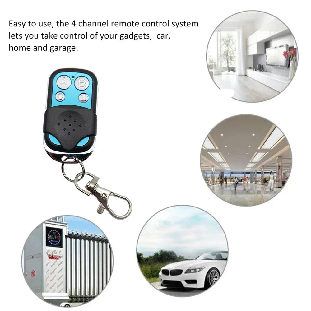 4-Button 433.92MHz Garage Door & Gate Remote Control Duplicator – Universal Cloning Key Fob