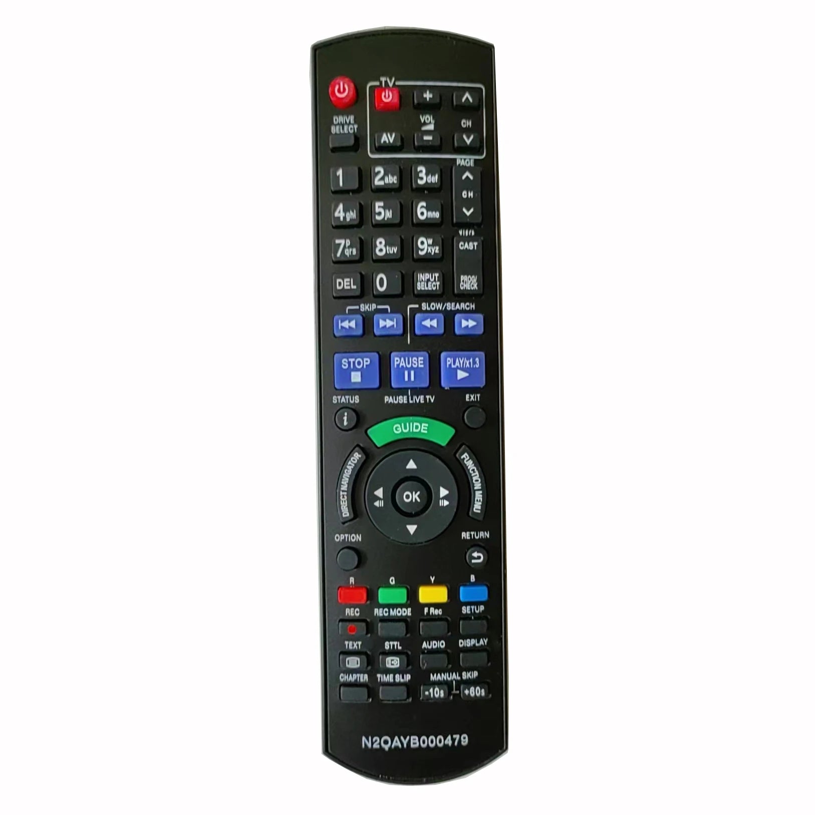 Panasonic N2QAYB000479 Replacement Remote Control for DMR Series Blu-ray Disc Recorders