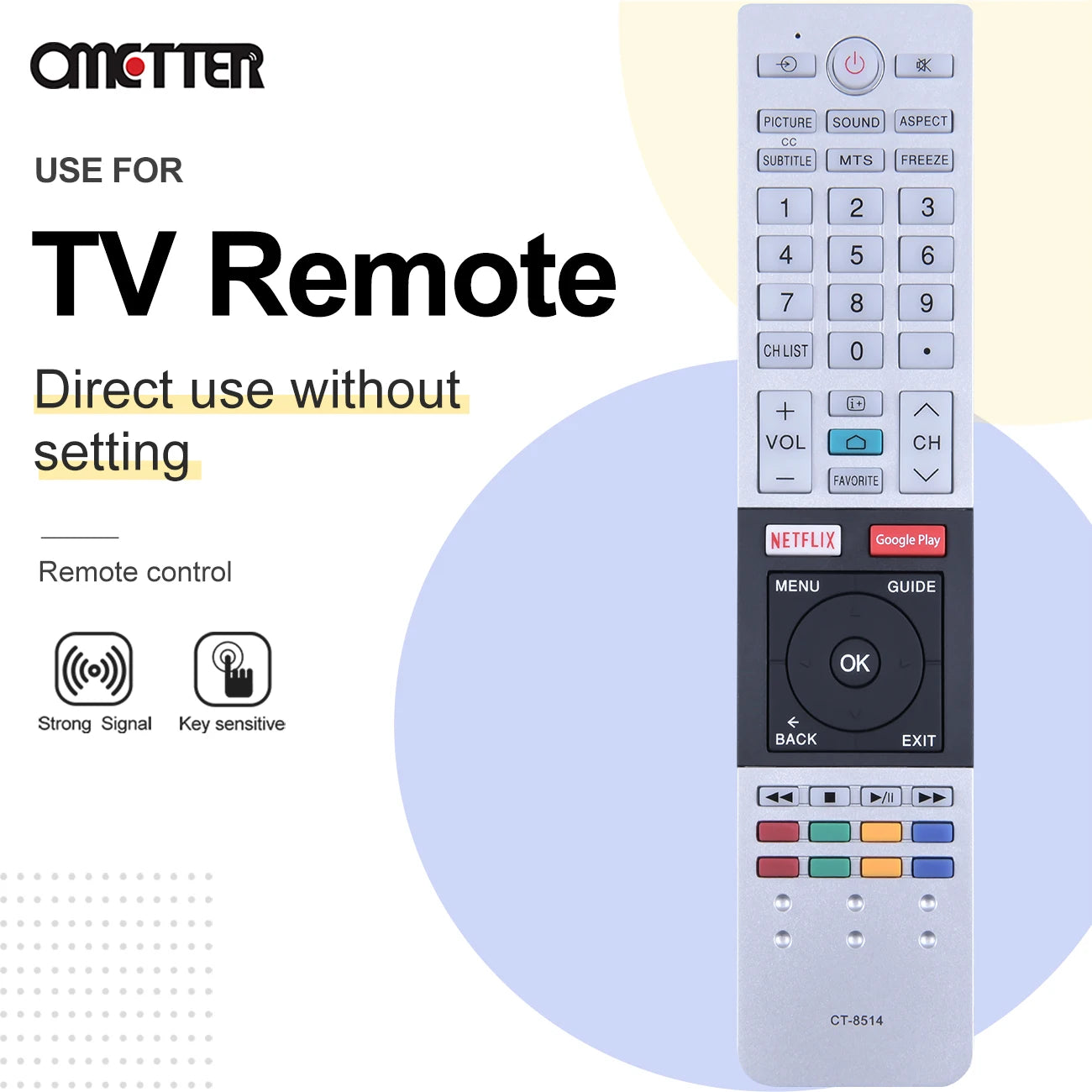 CT-8514 Original Remote Control for TOSHIBA LCD TV – Compatible with Models 8522 & 8538