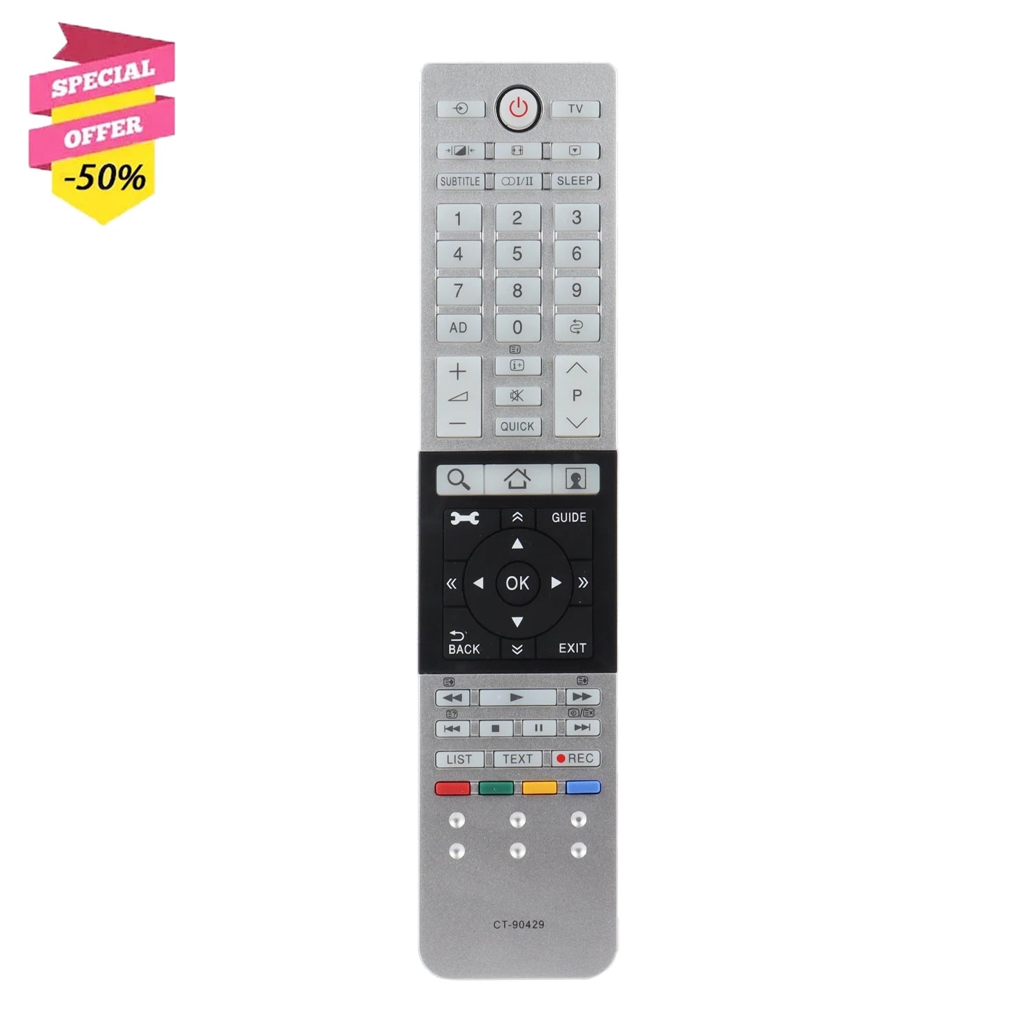 CT-90429 CT90429 Replacement Remote for CT90430 CT90427 CT90428 Toshiba 4K Ultra HD TV