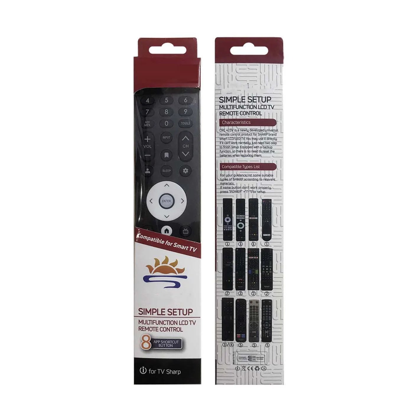 Sharp GB326WJNA Replacement Remote Control for AQUOS Smart LED Televisions