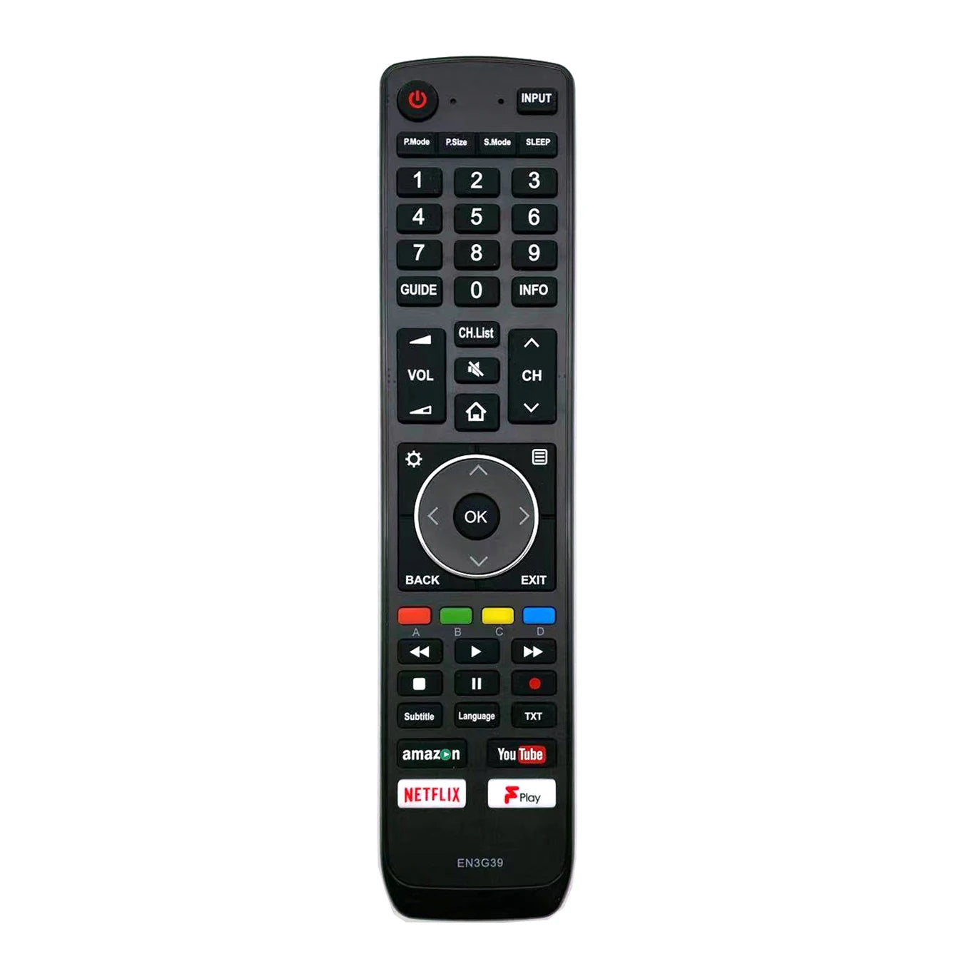 Hisense EN3G39 Replacement Remote Control for H49N5500 H43A6200UK H50N5300 H55A6200 H65A6200 TVs