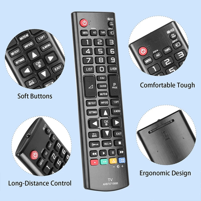 AKB73715686 Replacement Remote Control for 22MT44D 24MT45D 28MT47T 32LN5400 47LN5400 LG TV