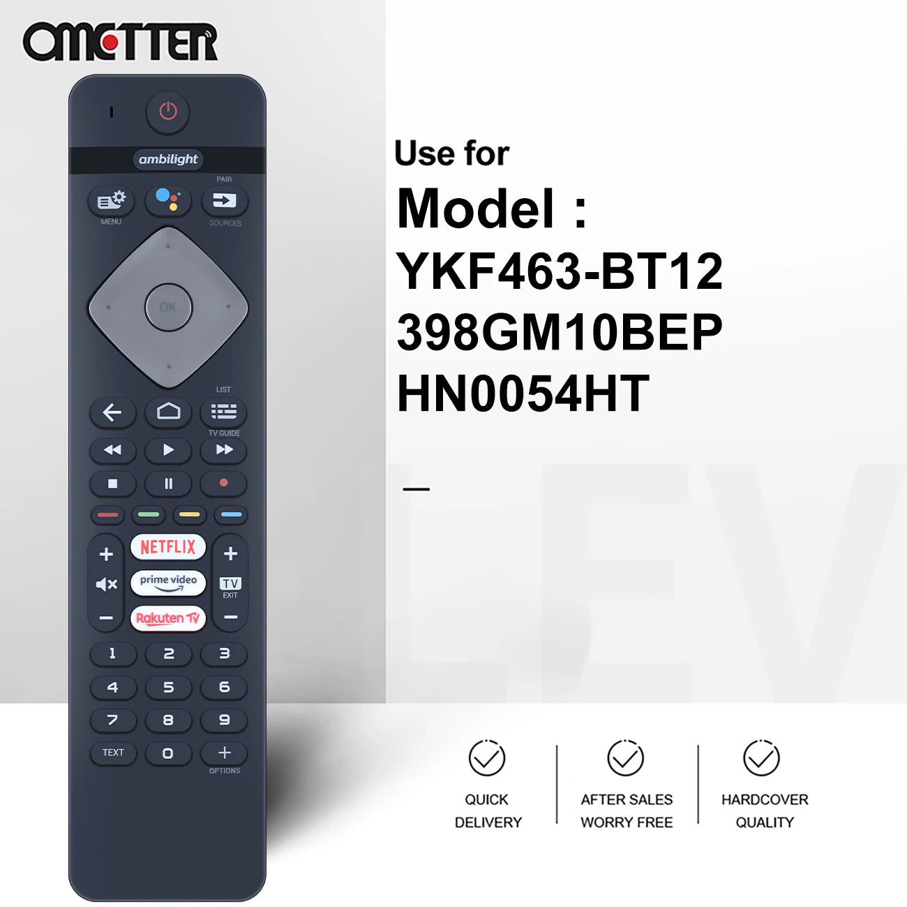 YKF463-BT12 Voice Remote for Philips TV 43PUS8536/12 55/65OLED876 PUS8556 – OMETTER