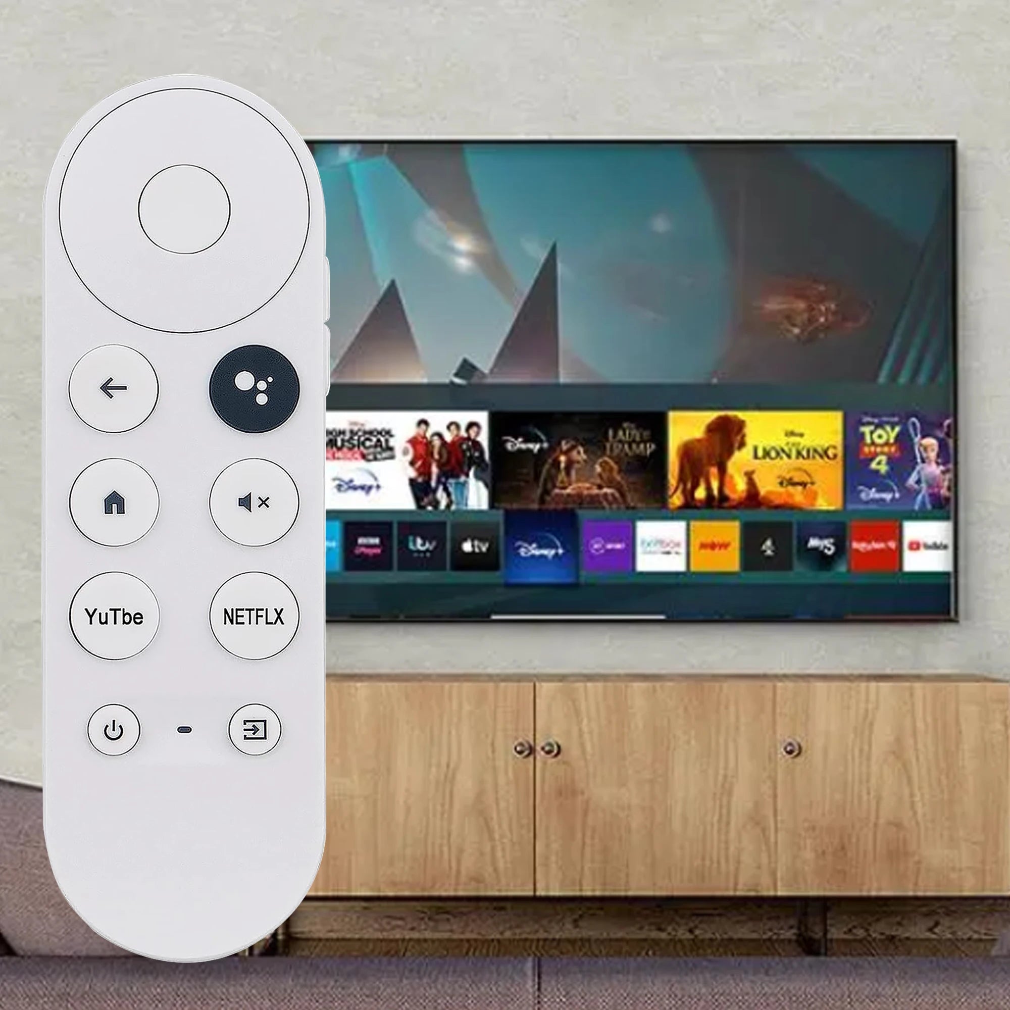 Voice Remote Control for Chromecast 4K Streaming Player Bluetooth Replacement with Voice Search Support