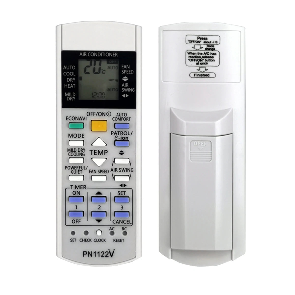 Panasonic A75C Series Universal Replacement Remote Control for Split Air Conditioner Systems