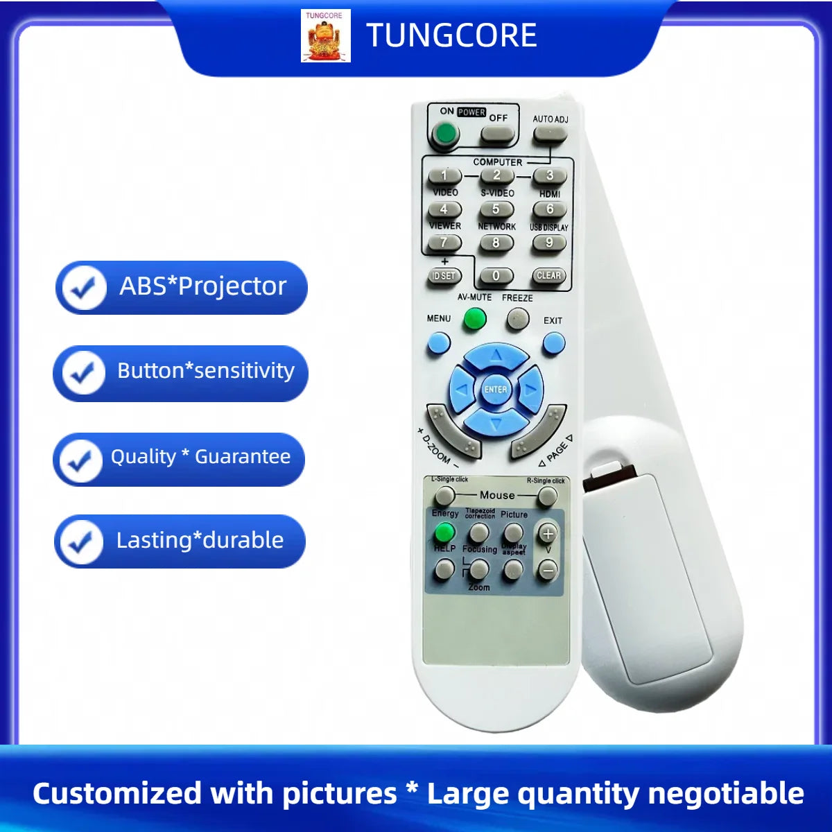 Replacement Remote Control for NEC DLP Projector Models Compatible with NP-M and P Series