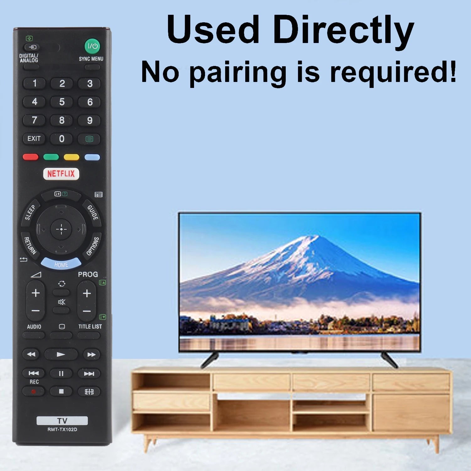 RMT-TX102D RMTTX102D Replacement Remote for KDL-48R550C KDL48R550C Sony TV with Netflix Button