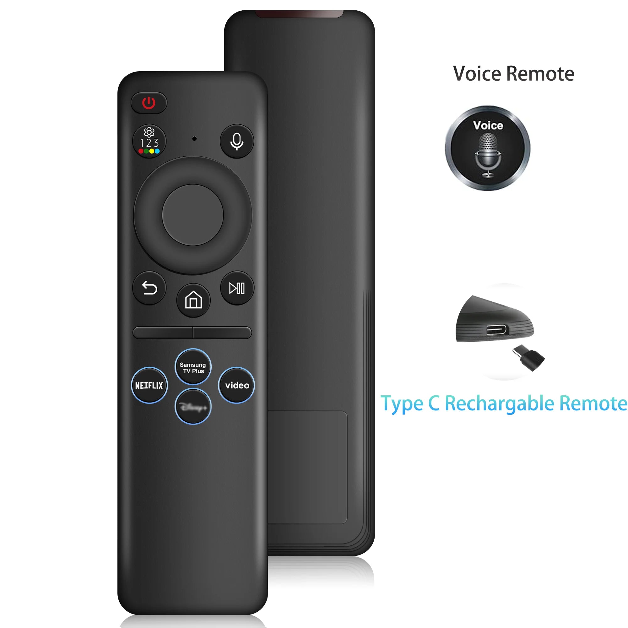 Samsung Voice Remote Control Replacement for Neo QLED QLED Smart TV Rechargeable Bluetooth