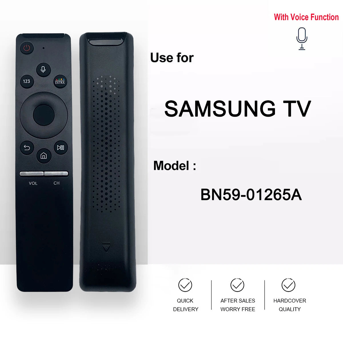 BN59-01265A Remote Control for Samsung UHD TV – Compatible with QN65Q60RAFXZA, UN55MU630D & More
