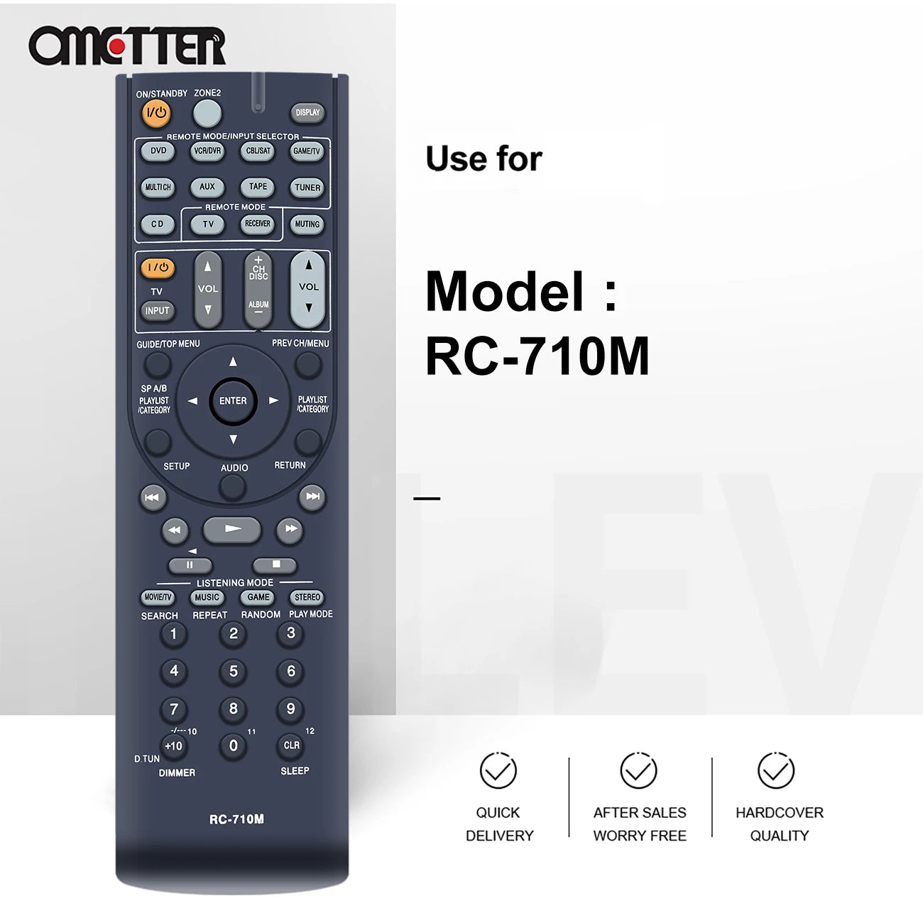 Onkyo RC-710M RC-707M Remote Control for AV Receivers TX-SR606 HT-S7100 HT-R560