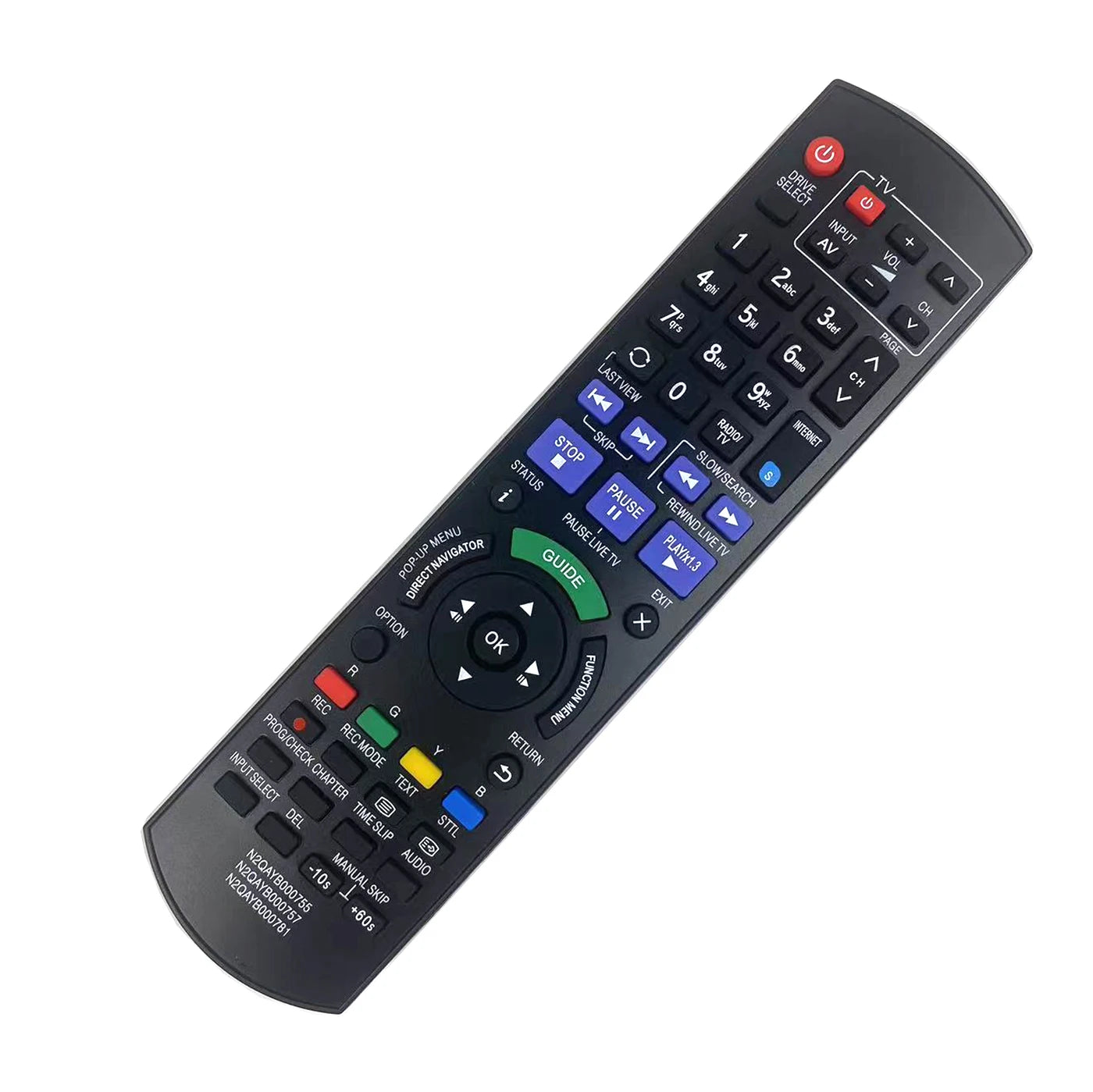 Remote for Panasonic N2QAYB000755 N2QAYB000611 N2QAYB000980 DMR-PWT540 Blu-ray Disc DVD Recorder