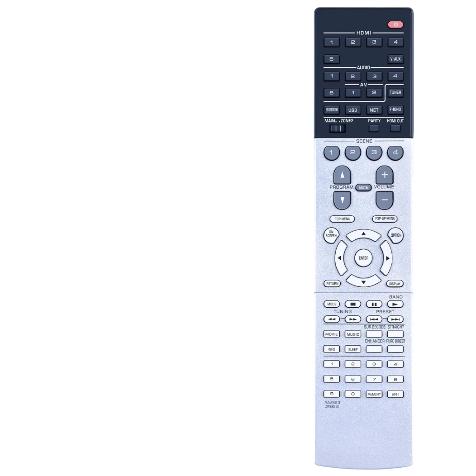 Remote Control for Yamaha AVENTAGE RAV553, ZW695100, RX-V683, RX-AS710D, RX-A1050 AV Receiver