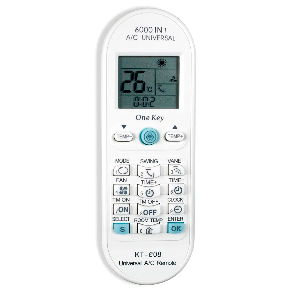 KT-e08 6000-in-1 Universal Air Conditioner Remote Control for Toshiba Panasonic Sanyo Fujitsu A/C