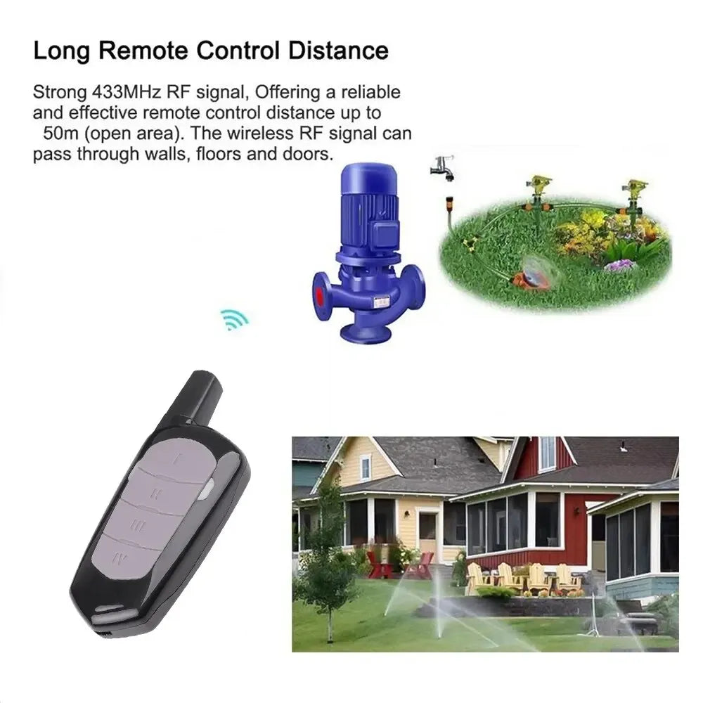 433MHz Garage Remote Control Duplicator – Fixed & Rolling Code Cloner Key Fob | BLACK