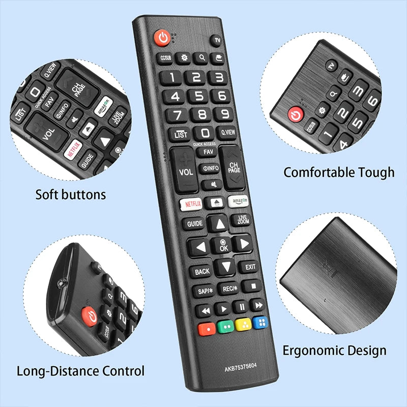 AKB75375604 Remote Control for LG SMART LED LCD TV - Compatible with Multiple Models