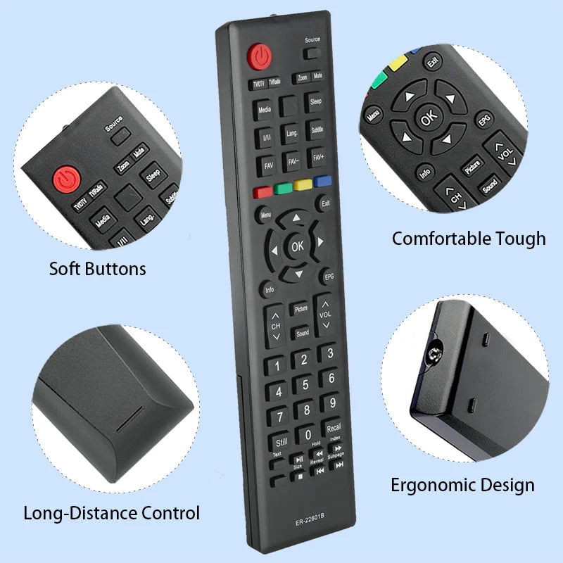 ER-22601B Replacement Remote for H39A5100 H49M2100S H43N2100S H49N2105S Hisense TV