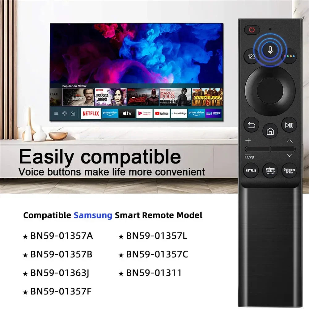 Replacement Voice Remote BN59-01363A for Samsung Smart TVs: HUNNESOR for QLED, Neo QLED, UHD, 4K, 8K