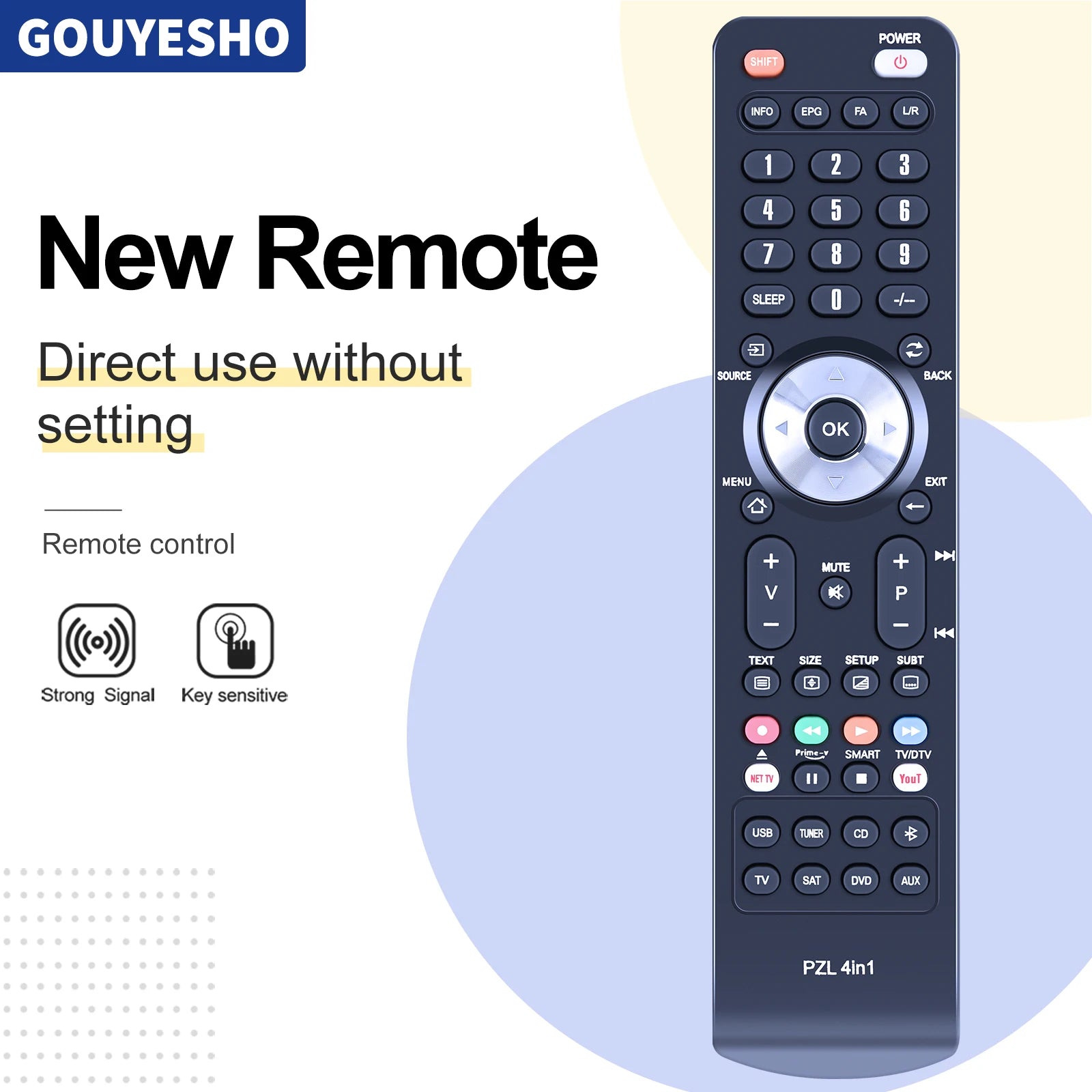 GOUYESHO RAV230–RAV234 Remote Control for Yamaha RX-V1300 HTR-5590 DSP-AX1300 AV Receivers