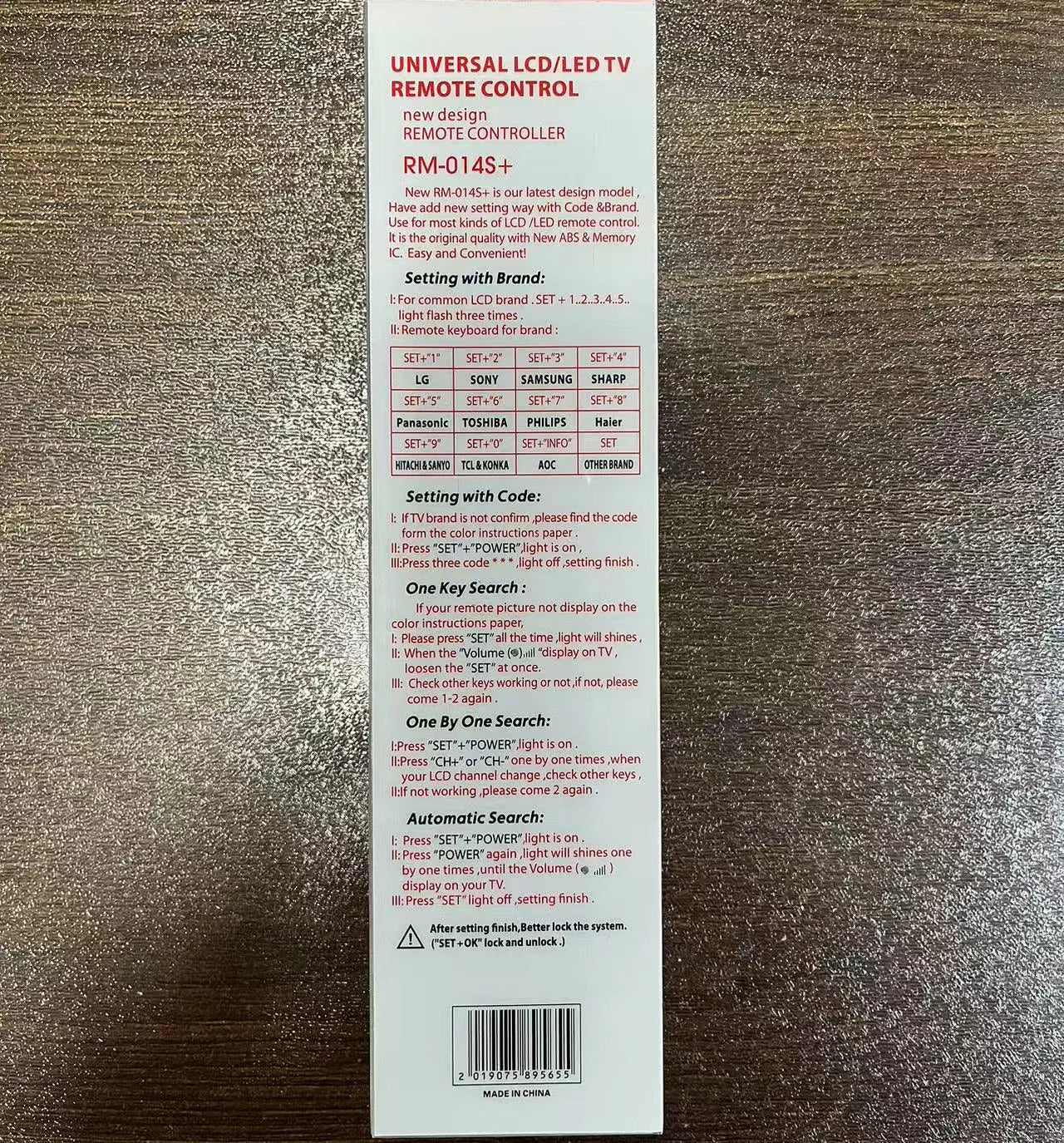 RM-014S+ Universal TV Remote Control Replacement for Multiple Television Brands Setup Required
